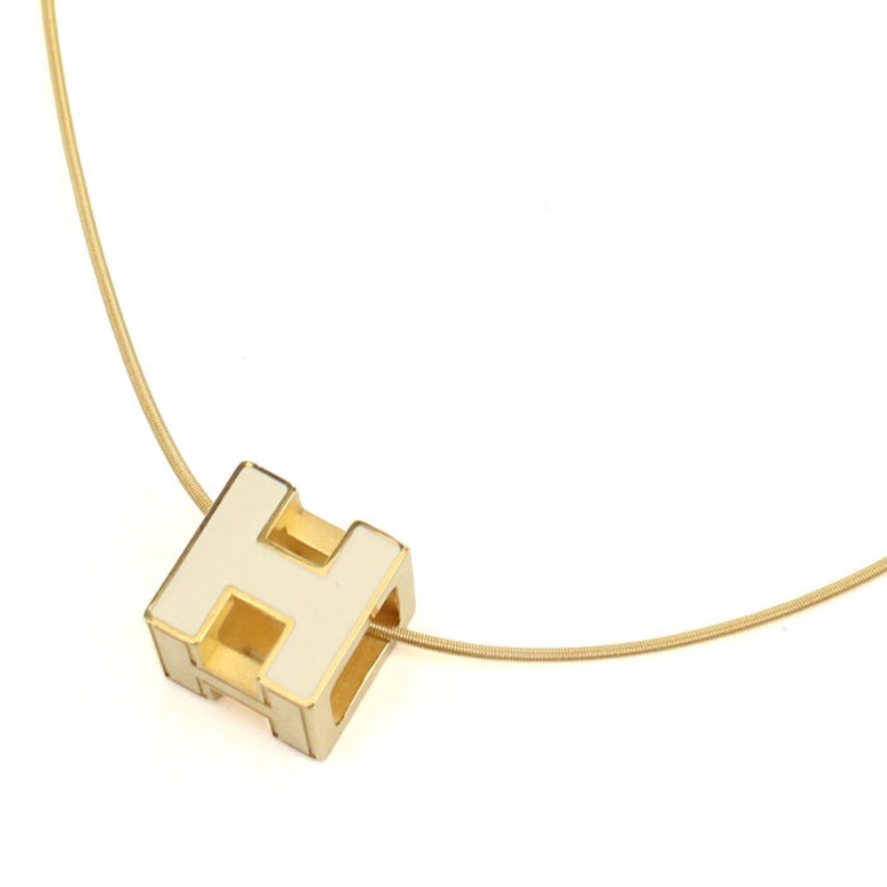 HERMES Hermes Necklace Cage d'H Women's White